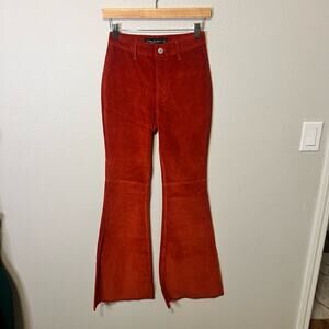 Willow Boutique Rust Orange Corduroy Flare Jeans Size 1